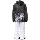 Black floral snow jacket with white pants from Snow Country Outerwear Girls Ski Suit