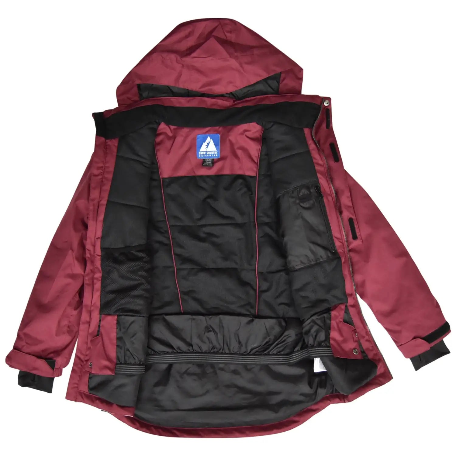 Open maroon Snow Country Girls Big Youth winter ski jacket and pants set