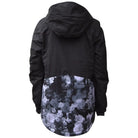 Black hooded jacket with floral print from Snow Country Outerwear Girls Peony Ski Coat