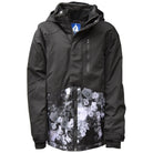 Black hooded floral-patterned Snow Country Girls Big Youth Peony Winter Ski Jacket