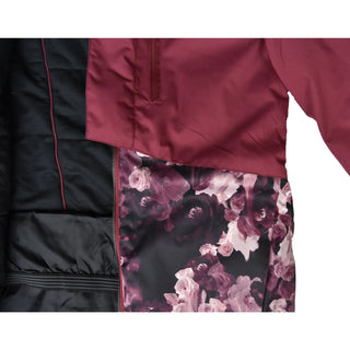 Burgundy floral patterned Girls Winter Ski Jacket from Snow Country Outerwear