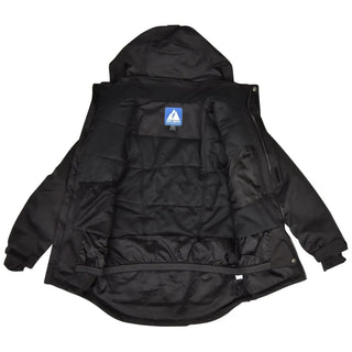 Open black hooded puffer jacket from Snow Country Outerwear Girls Big Youth Peony Winter Ski Jacket Coat S-L