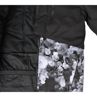 Black floral Snow Country Outerwear girls winter ski jacket with peony design