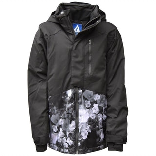 Snow Country Outerwear Girls Big Youth Peony Ski Jacket Coat S-L - Small (7/8) / Black - Kids