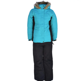 Turquoise and black Snow Country Outerwear girls winter snowsuit for skiing and play