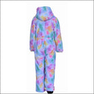 Colorful tie-dye snow suit for girls, Snow Country Outerwear youth one-piece coveralls