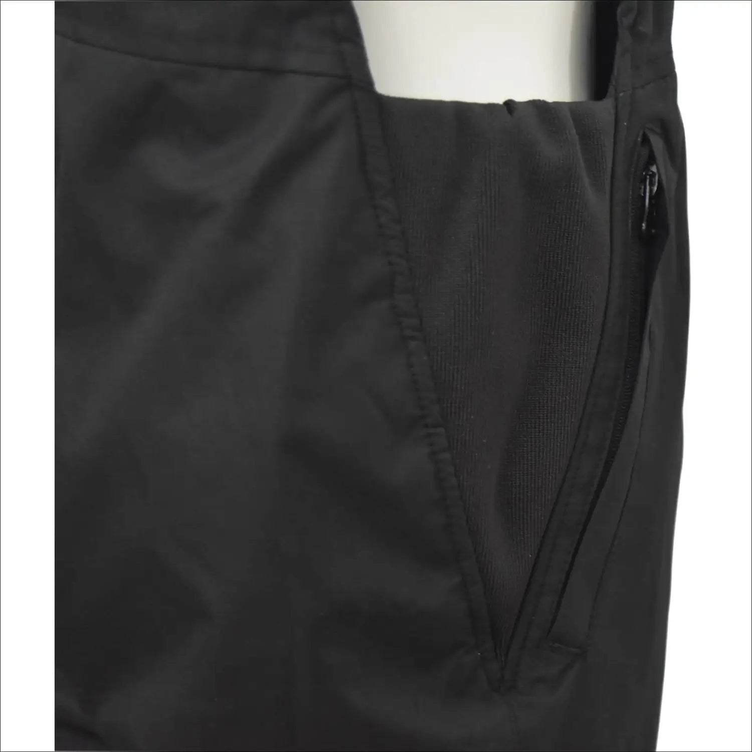 Black athletic pants with zippered pocket from Snow Country Outerwear Girls Youth Jr Ski Bibs