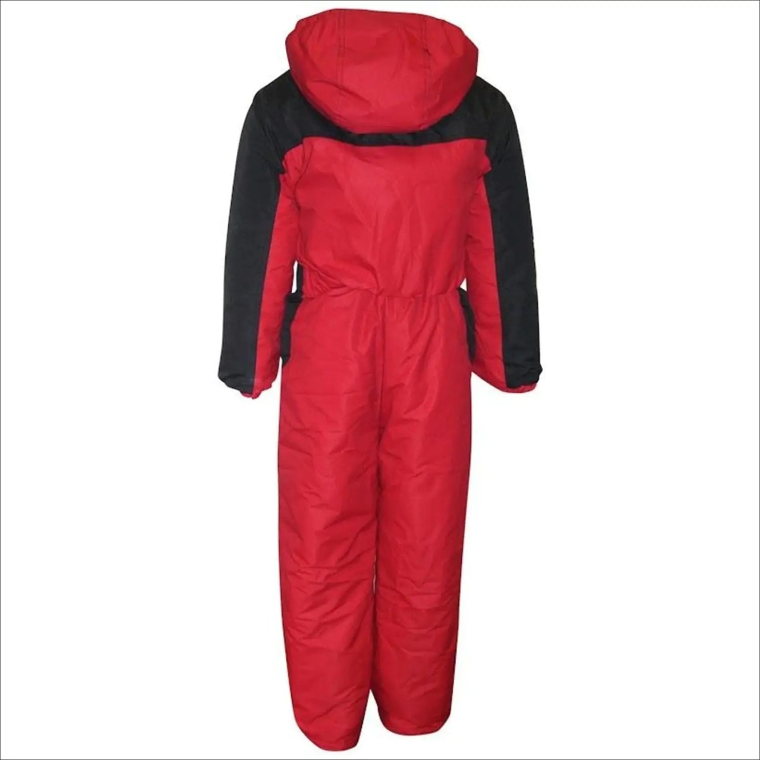 Red and black hooded snowsuit for boys from Snow Country Outerwear, winter ski coveralls