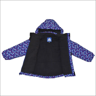 Open purple heart-patterned jacket from Snow Country Outerwear Little Girls Winter Snowsuit Ski Set