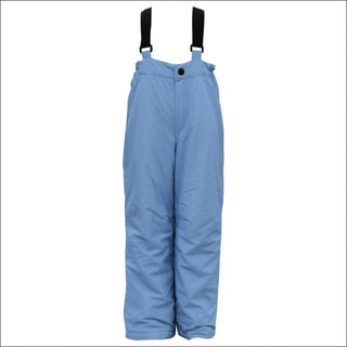 Light blue snow pants with black suspenders from Snow Country Outerwear Little Girls Winter Snowsuit Ski Jacket and Snow Pants Set S-L