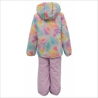 Colorful tie-dye snow snowsuit for little girls from Snow Country Outerwear set