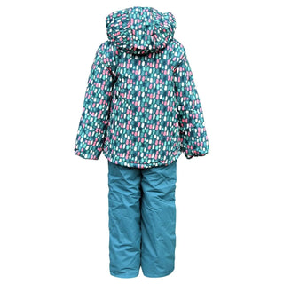 Child’s patterned snowsuit from Snow Country Outerwear for girls winter ski set