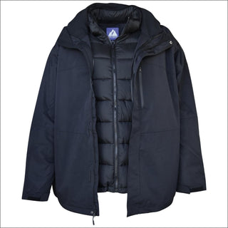 Snow Country Outerwear Mens 3in1 Burlington Jacket Coat Big Sizes 2XL-7XL - 2XL / Black - Mens