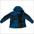 Open blue and black men’s big size insulated winter ski jacket outdoor outerwear
