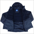 Open navy blue hooded puffer jacket for Men in 2XL to 7XL, winter snow country coat