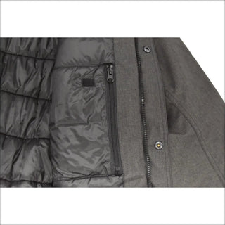 Interior view of gray down-filled insulation in Men’s Big Sizes Winter Ski Jacket