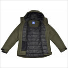 Open olive green winter jacket displayed in Men’s Big Sizes 2XL-7XL Ski Mountaineer Outerwear