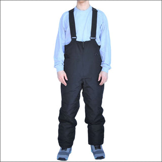 Snow Country Outerwear Mens Big Sizes Insulated Ski Snow Bibs Suspender Pants Black 2XL-7XL Tall and Regular Length - 2XL / Black - Men’s