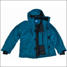 Open teal Siberian III insulated winter soft shell jacket displayed for Men in big sizes