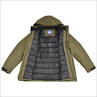 Open olive green puffer jacket from Snow Country Outerwear Men’s M-XL insulated winter ski coat