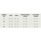Clothing size chart for Snow Country Outerwear Men’s M-XL Insulated Winter Ski Jacket