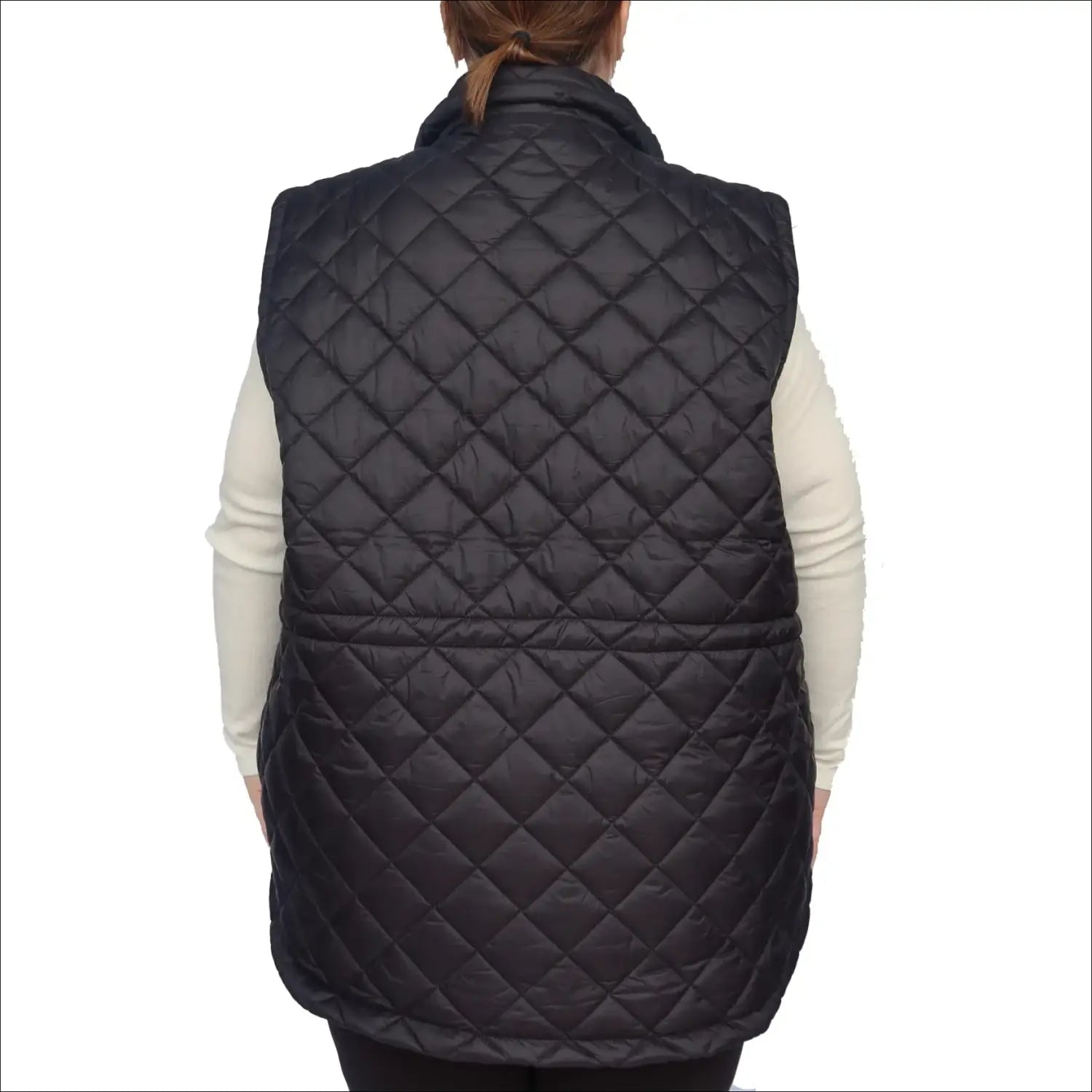 Black quilted vest from Women’s Plus Size 1X-6X Insulated Quilted Vest Savvy Outerwear