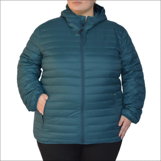 Snow Country Outerwear Women’s 1X-6X Plus Extended Size Packable Down Jacket Hooded Coat - 1X / Deep Lagoon - Women’s Plus Size