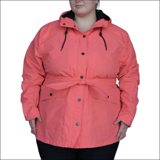 Snow Country Outerwear Women’s 1X-6X Plus Size Short Trench Rain Coat Manchester - 1X / Coral - Women’s Plus Size