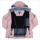 Open pink winter jacket displayed on Women’s Plus Size Insulated Snowboard Ski Coat