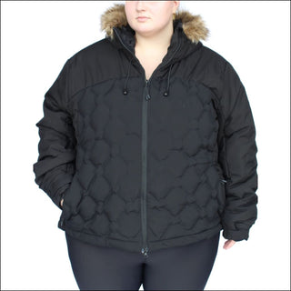 Snow Country Outerwear Women’s Plus Extended Size Ski Coat Jacket Winter Hailstone Alternative Down 1X-3X - 1X / Black - Women’s Plus Size