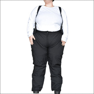 Snow Country Outerwear Womens Plus Size 1X-6X Convertible Technical Snow Pants Ski Bibs - 1X / Black - Women’s Plus Size