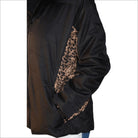 Women’s Plus Size Gemini Winter Snow Ski Jacket with Black and Leopard Print Detail