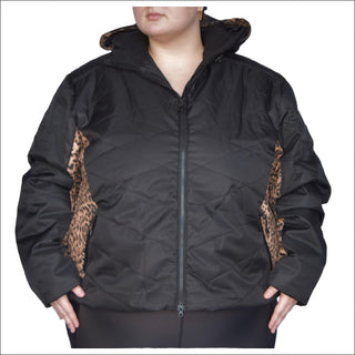 Snow Country Outerwear Women’s Plus Size 1X-6X Gemini Insulated Winter Snow Ski Jacket Coat - 1X / Blk Leopard - Women’s Plus Size