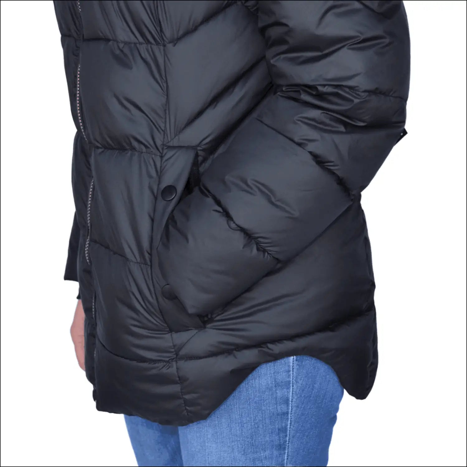 Black puffer jacket from Snow Country Outerwear Women’s Plus Size Lexington Winter Coat