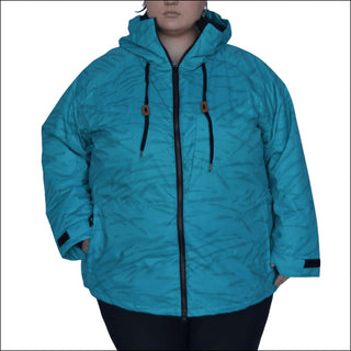 Snow Country Outerwear Womens Plus Size 1X-6X Trust Snowboarding Ski Coat Jacket - 1X / Teal Print - Women’s Plus Size