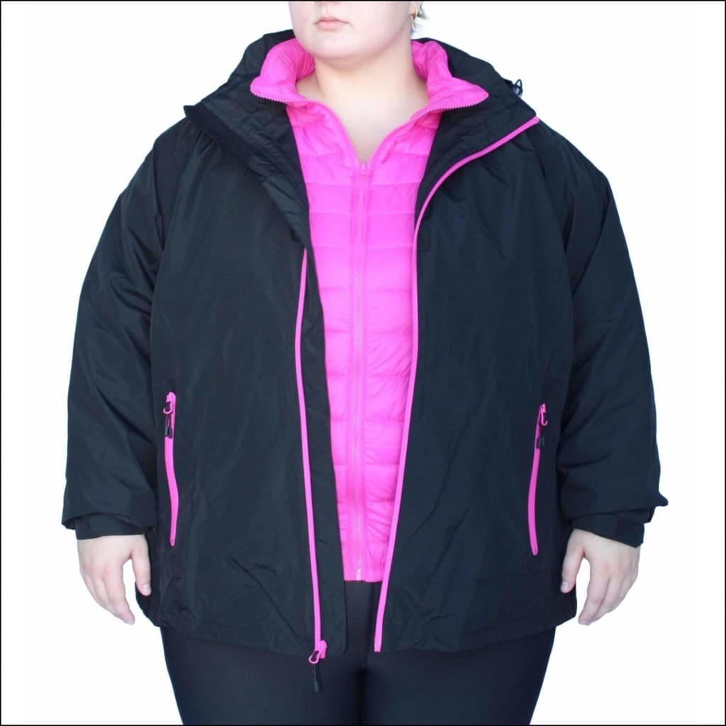 Snow Country Outerwear Women's Plus Size 3-in-1 Winter Down Alternative Coat :