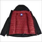 Open black hooded winter coat with red lining from Women’s Plus Size 1X-6X 3in1 Snow Jacket