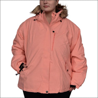 Snow Country Outerwear Women’s Plus Size Fortress Winter Snow Ski Coat Jacket 1X-6X - 1X / Melon - Women’s Plus Size