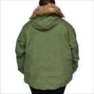 Green parka with fur-trimmed hood from Snow Country Outerwear Women’s Plus Size Fortress Winter Ski Coat