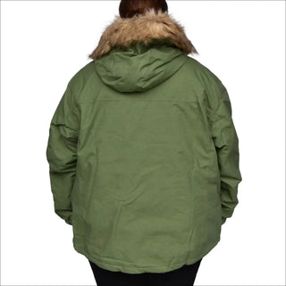 Green parka with fur-trimmed hood from Snow Country Outerwear Women’s Plus Size Fortress Winter Ski Coat