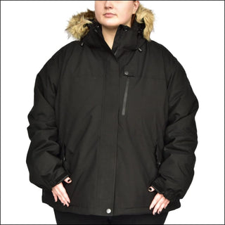 Snow Country Outerwear Women’s Plus Size Fortress Winter Snow Ski Coat Jacket 1X-6X - 1X / Black - Women’s Plus Size