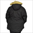 Black parka with fur-trimmed hood from Snow Country Outerwear Women’s Plus Size Fortress Winter Snow Ski Coat Jacket 1X-6X