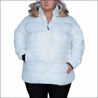 plus size winter coat 1X / White
