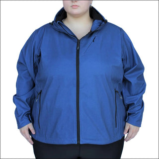 Snow Country Outerwear Women’s Plus Size Micro Fleece Soft Shell Jacket 1X-6X - 1X / Denim - Women’s Plus Size