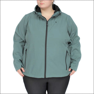 Snow Country Outerwear Women’s Plus Size Micro Fleece Soft Shell Jacket 1X-6X - 1X / Grey Seafoam - Women’s Plus Size