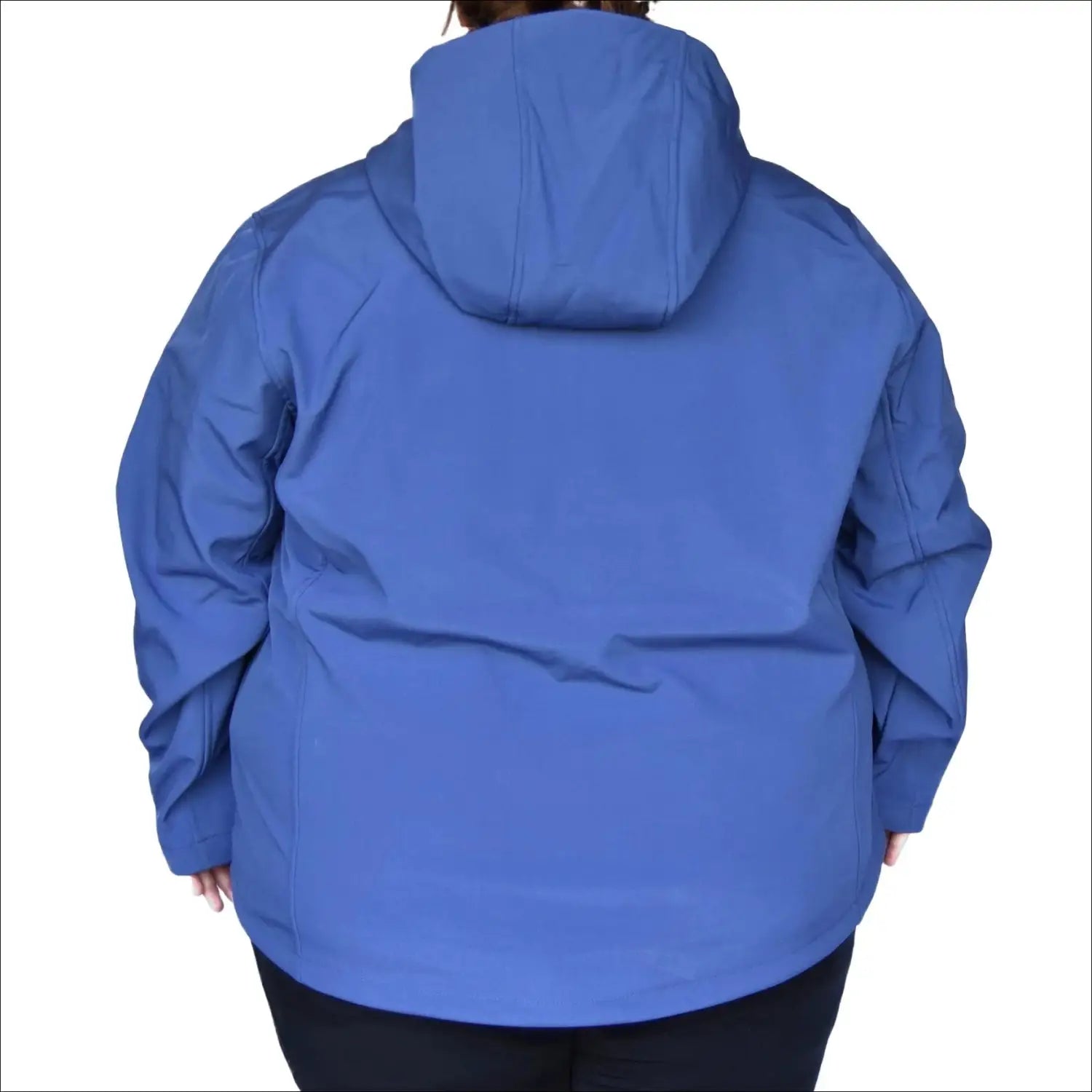 Blue hooded jacket from Women’s Plus Size Micro Fleece Soft Shell Classic Jacket Coat