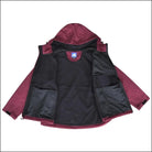Open maroon hooded jacket from Women’s Plus Size Micro Fleece Soft Shell Classic outerwear