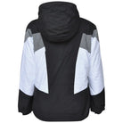 Black, white, and gray hooded insulated ski jacket for women from Snow Country Outerwear