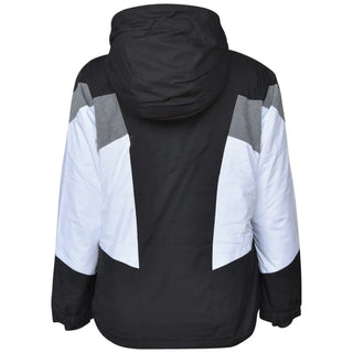 Black, white, and gray hooded insulated ski jacket for women from Snow Country Outerwear