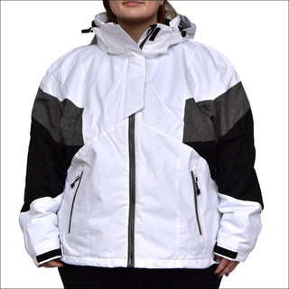 Snow Country Outerwear Women’s Plus Size Moonlight Insulated Winter Ski Coat 1X-6X - 6X / White Black grey - Women’s Plus Size